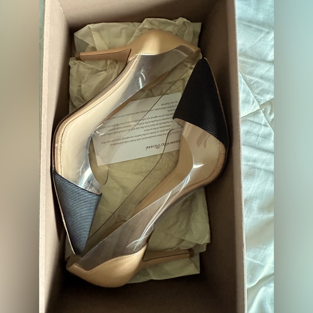 Black and nude Gianvito Rossi plexi heels!